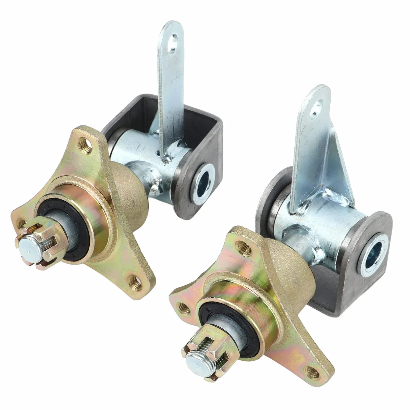 Asixxsix Husillo de nudillo de dirección Go Kart, 2 uds. Ejes de Rueda Delantera de aleación de Acero de 17 mm Husillo de dirección para neumáticos de 6 Pulgadas Quad Bike ATV Go Kart