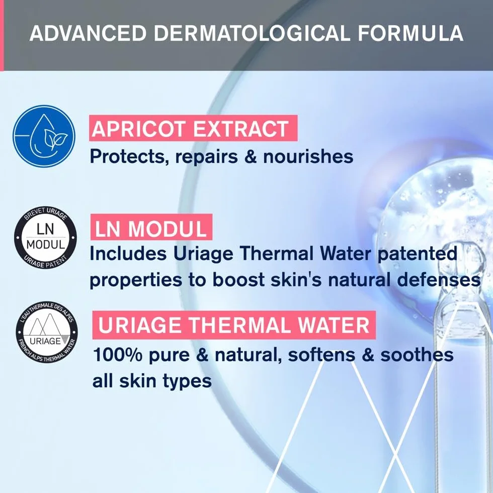 Uriage Agua Micelar Termal 3 en 1 500ml para Piel Sensible - Limpia y Desmaquilla Rostro y Ojos