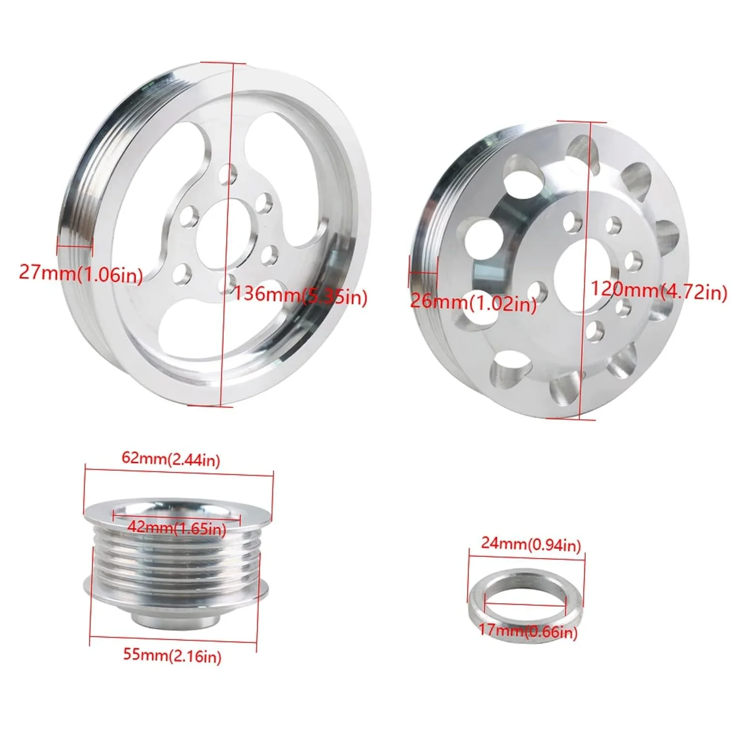 Kit de polea de aluminio de 3 piezas 18T 20L 99-05