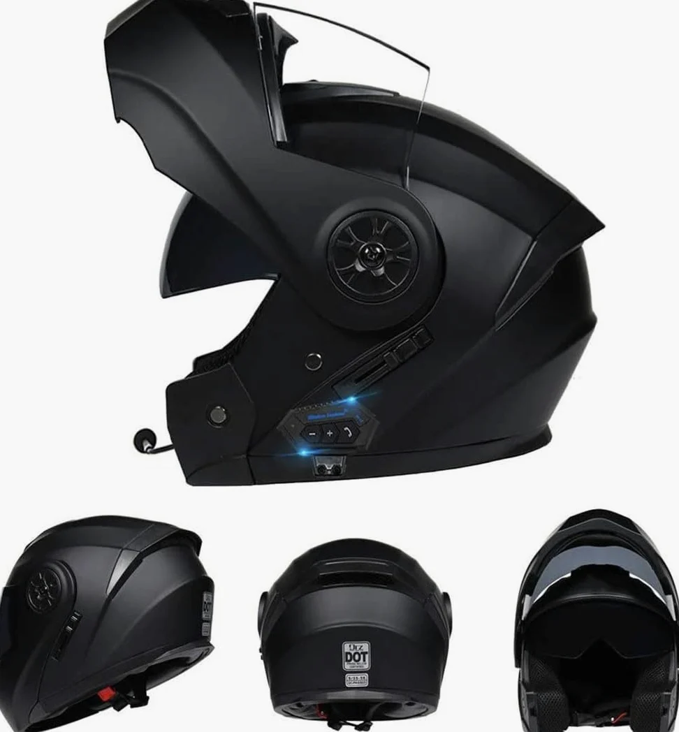 Casco Modular Motocicleta Bluetooth Cascos para Adultos Mujeres Y Hombres, Cara Completa Flip Up Moto Casco con 150m Intercom Bluetooth Auriculares, ECE Aprobado