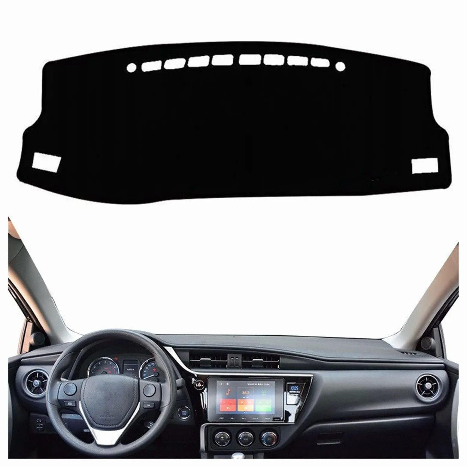 Cubierta Salpicadero Para Toyota Para Corolla Para Auris Para ZRE182 2014-2018 Alfombrilla Protectora Para Salpicadero Alfombrilla Protectora Para Visera Alfombrilla salpicadero ( Talla : LHD Black )