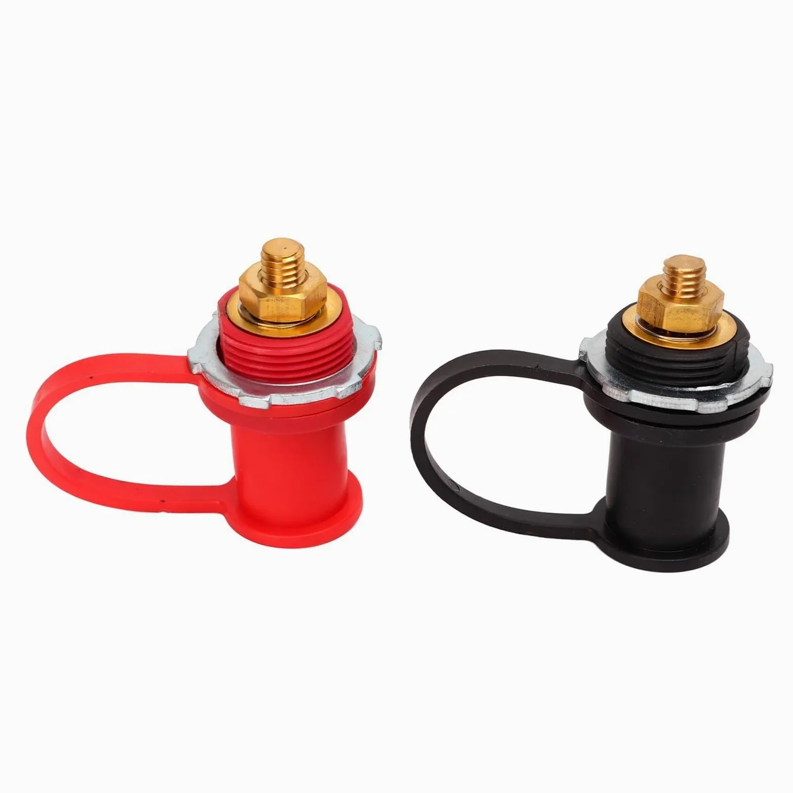 1 par de terminales batería Panel pasante 250A rojo negro poste unión perno 3/8 pulgadas para coche para marina para RV autopartes