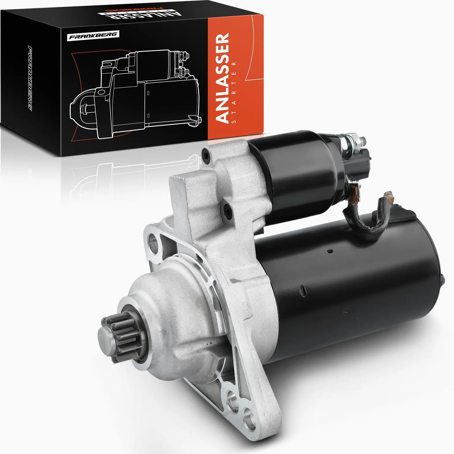 Frankberg Motor de arranque 2 kW 12 V 10 dientes 02Z911023F | Diesel; Compatible con: Altea XL 5P5 5P8, Habitación 5J7, T.o.u.r.a.n 1T1 1T2, Golf Plus 521 5M1, O.c.t.a.v.i.a II 1Z3