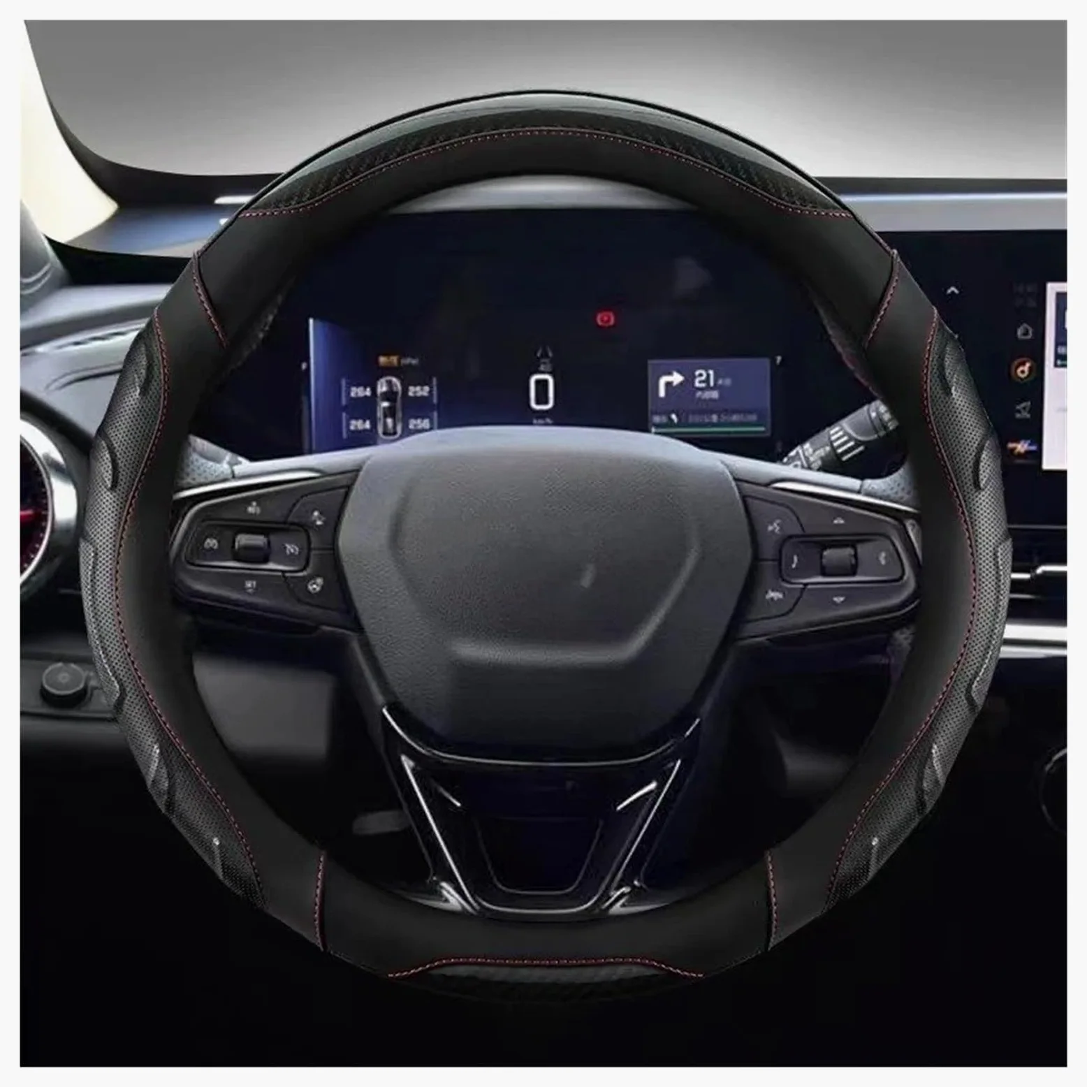 Cubierta Volante Coche Funda Volante Coche para Chevrolet para Cruze para Malibu para Sail para Spark para Captiva para Equinox para Trax para Tracker para Aveo para Lova Funda Volante Coche(Negro)