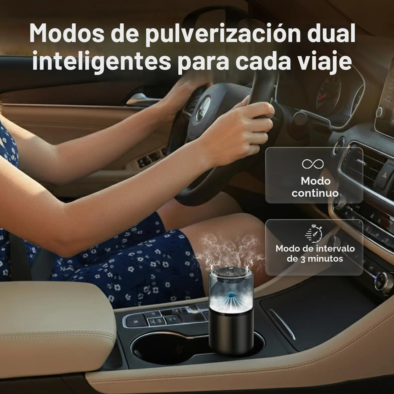 Difusor de Ambientador para Coche con Aroma Blue Ocean de MMOBIEL – Difusor de Coche con 2 Modos de Pulverización, 4 Niveles Intensidad, Encendido/Apagado Automático y Cable – USB/Batería – Sin Llama