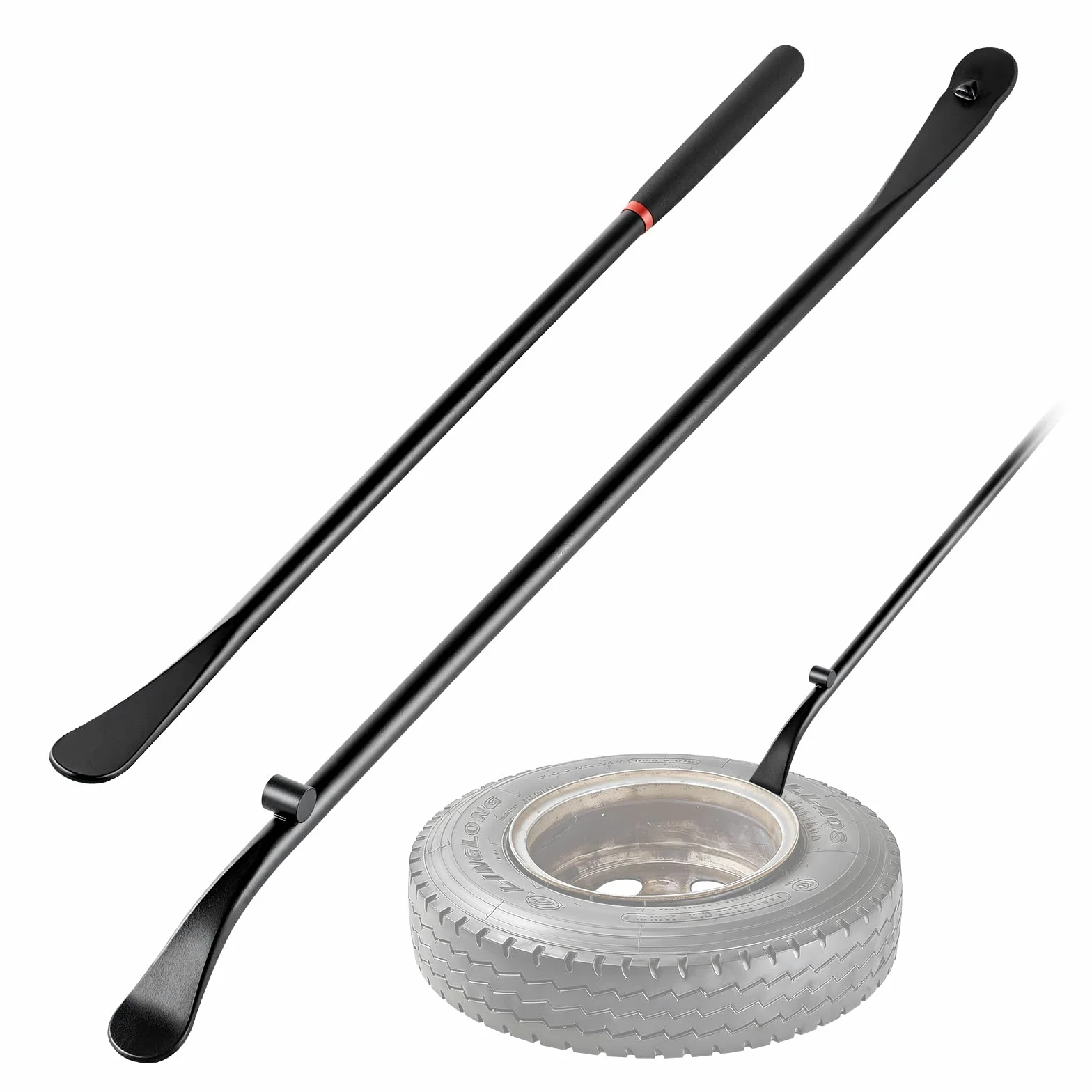 VEVOR Barras de Neumáticos 2 Piezas Largo de 97 cm y 76,5 cm, Cuchara para Desmontar Neumáticos de Acero de Aleación Resistente, para Camiones, Semirremolques, Vehículos Todoterreno, Furgonetas