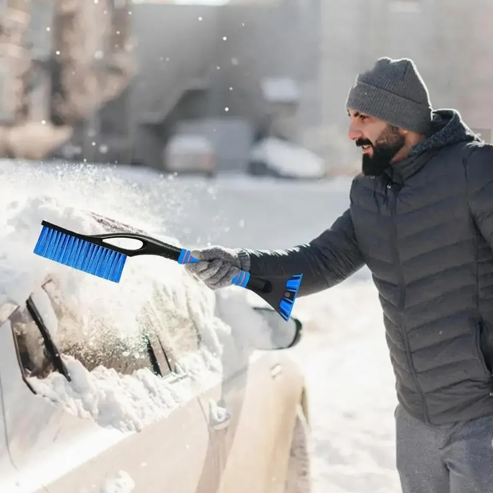 Rascador de hielo para coche Rascadores Hielo Parabrisas Coche Raspadores Hielo Eliminación Nieve Automotriz Cepillo Nieve Multifuncional Raspador Parabrisas Coche Rascadores de hielo para coche(Blanc