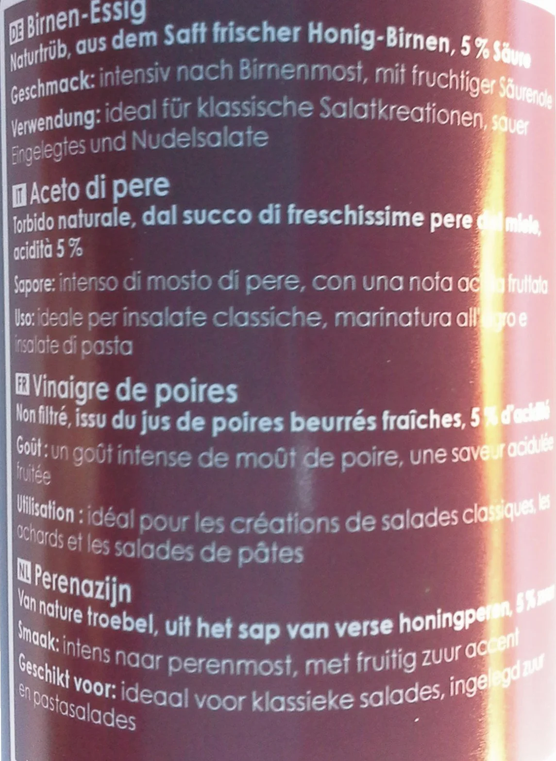 Wiberg Peras vinagre 5% ácido 0,5l