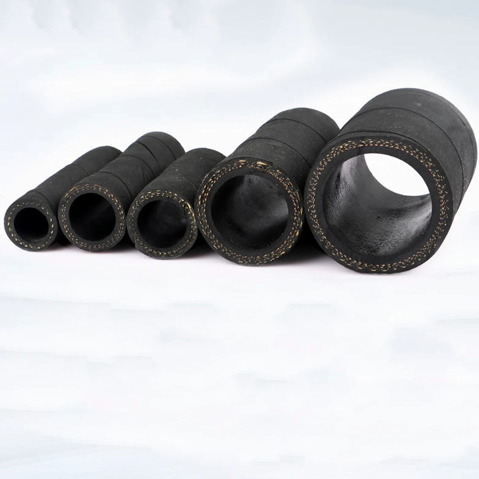 Cqinju-Tubo Flexible de PVC 1M de alta presión del tubo de agua del tubo de 16 mm de goma de alta temperatura resistente al vacío motocicleta del coche camión de Van Fuel Oil Tubería Manguera Negro, A