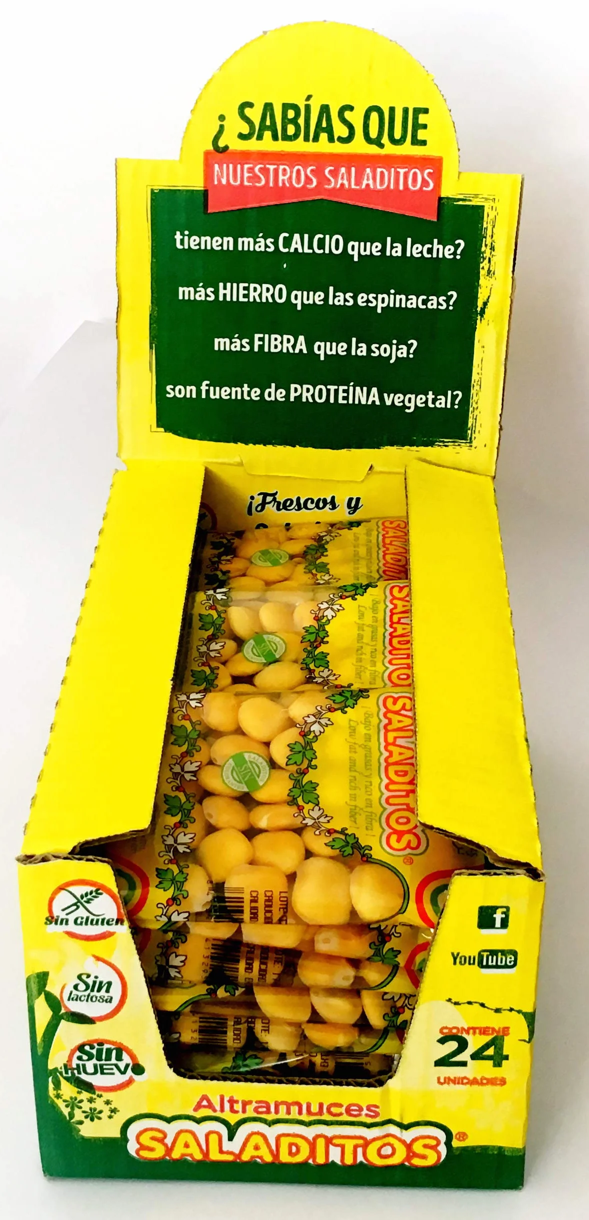 Saladitos Altramuces Bolsa 100 G Pack 24 Ud, Sal Marina, 2400 Gramo