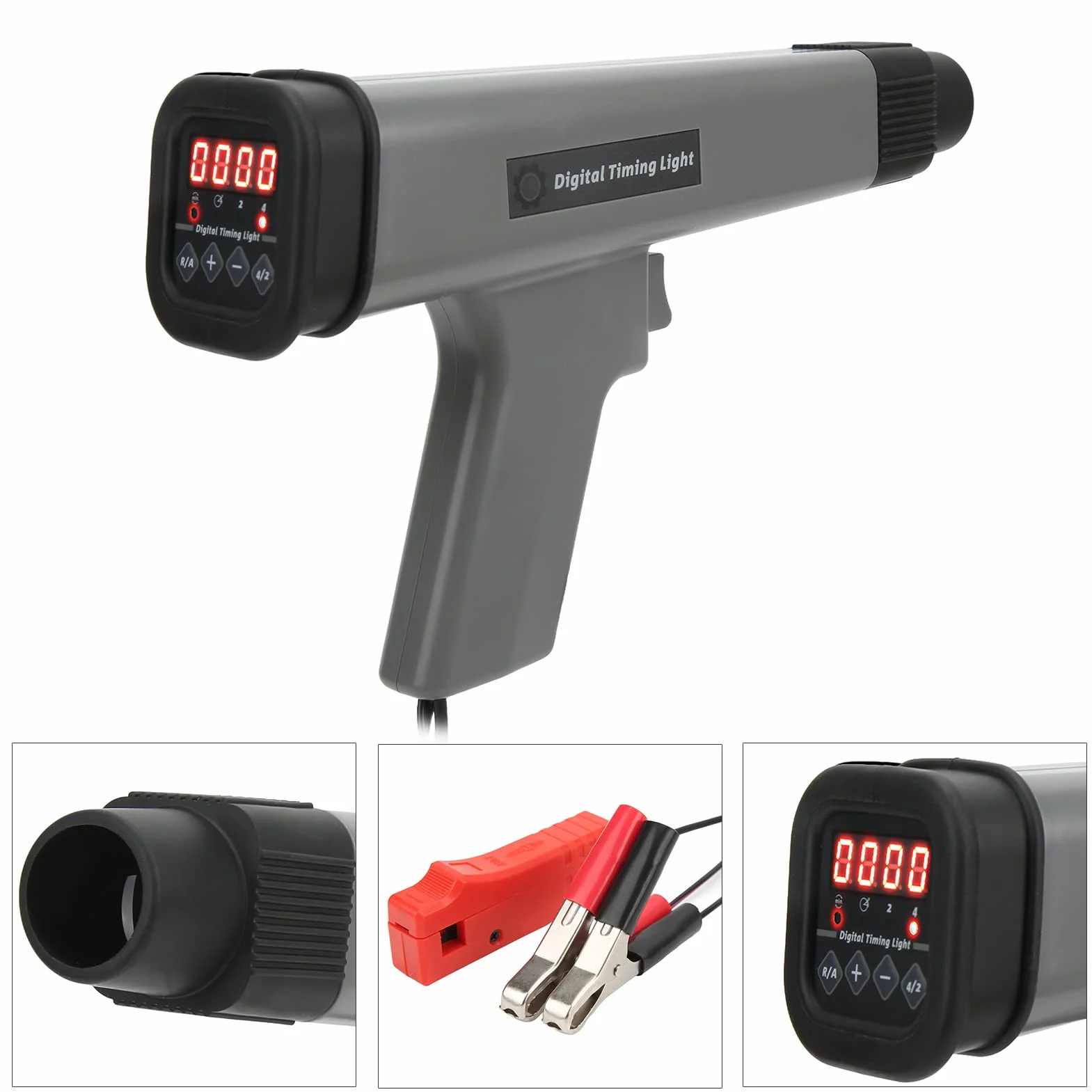 Luz de Sincronización de Encendido, Lámpara Estroboscópica de 12 V Luz de Sincronización de Motor Digital de Gasolina Inductiva, Pantalla Digital Detección de Automóvil de Motor de Reparación Portátil
