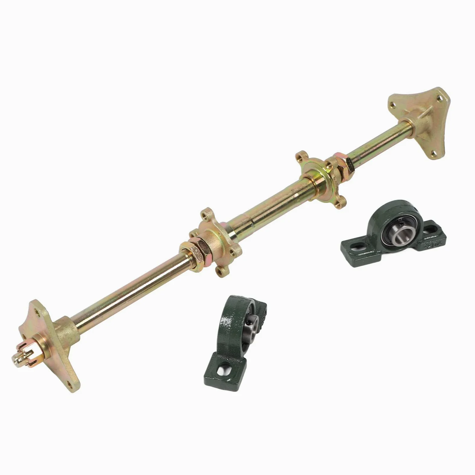 Fockety Kit de Eje Trasero de 24 Pulgadas, Bujes de Metal Antiimpacto, Soportes de Fijación para Quads 50-150