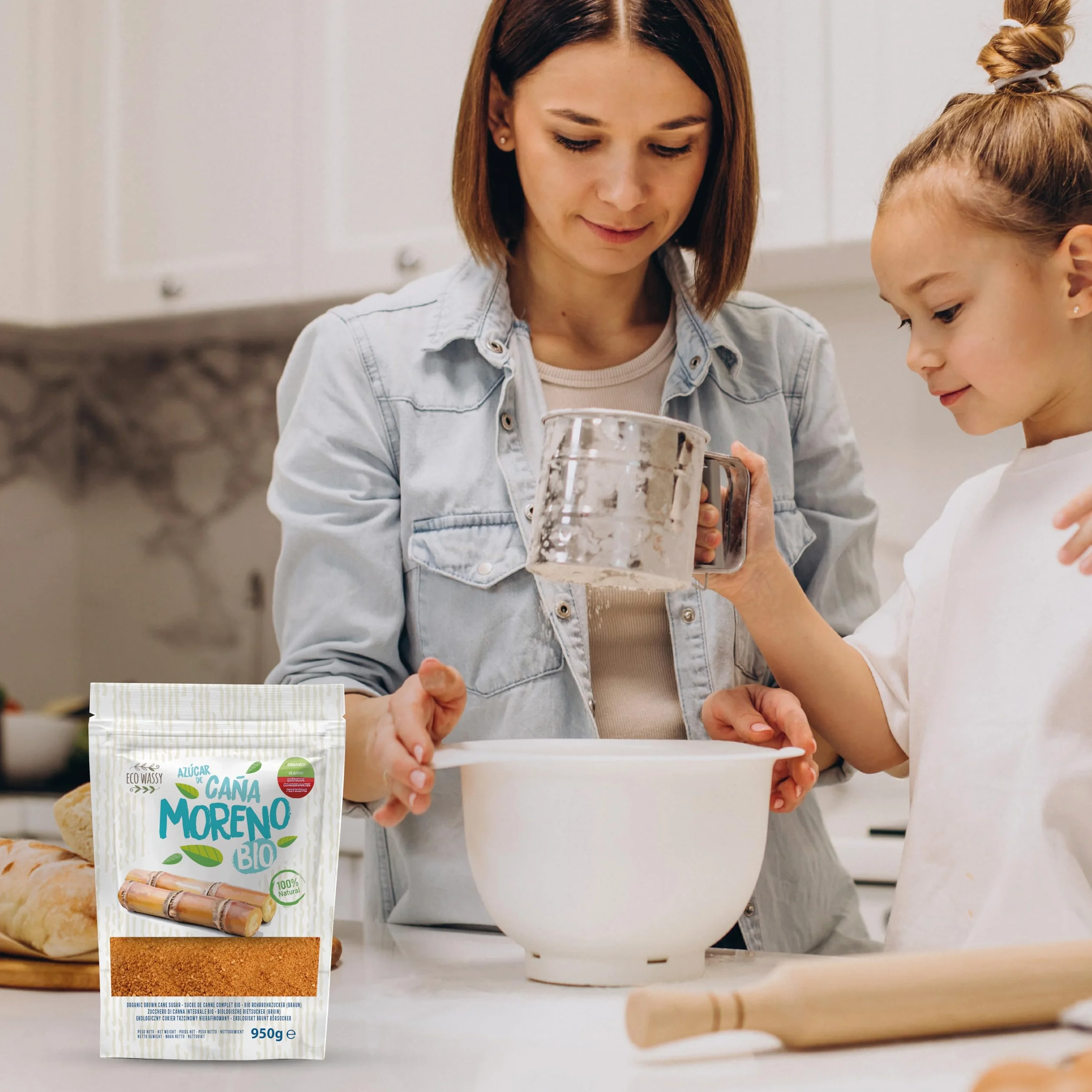 Azúcar Moreno de Caña BIO Endulzante Natural No Refinado Rico en Nutrientes (950Gr)