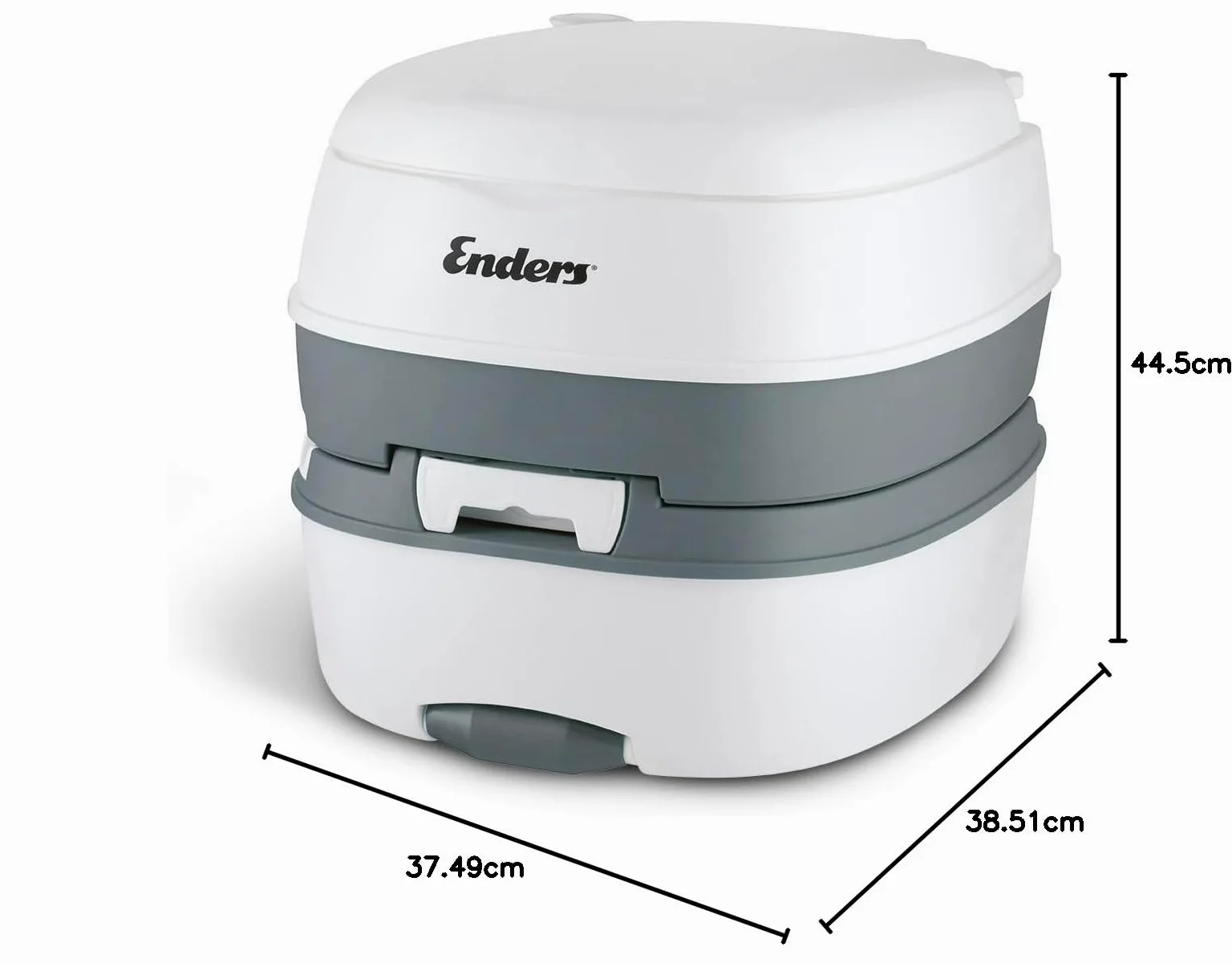 Enders Mobil Deluxe Aseo WC inodoro portátil para camping, Water quimico con altura de asiento confortable, indicador de nivel, caravana superficie lisa y agradable, 4950, Blanco