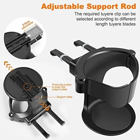 2 Piezas Portavasos para Coche, Posavasos Coche Ajustable Universal con 3 Pares Clips, Multifuncional Portavasos para Automóvil para Botella Termo Taza Bebida Cenicero