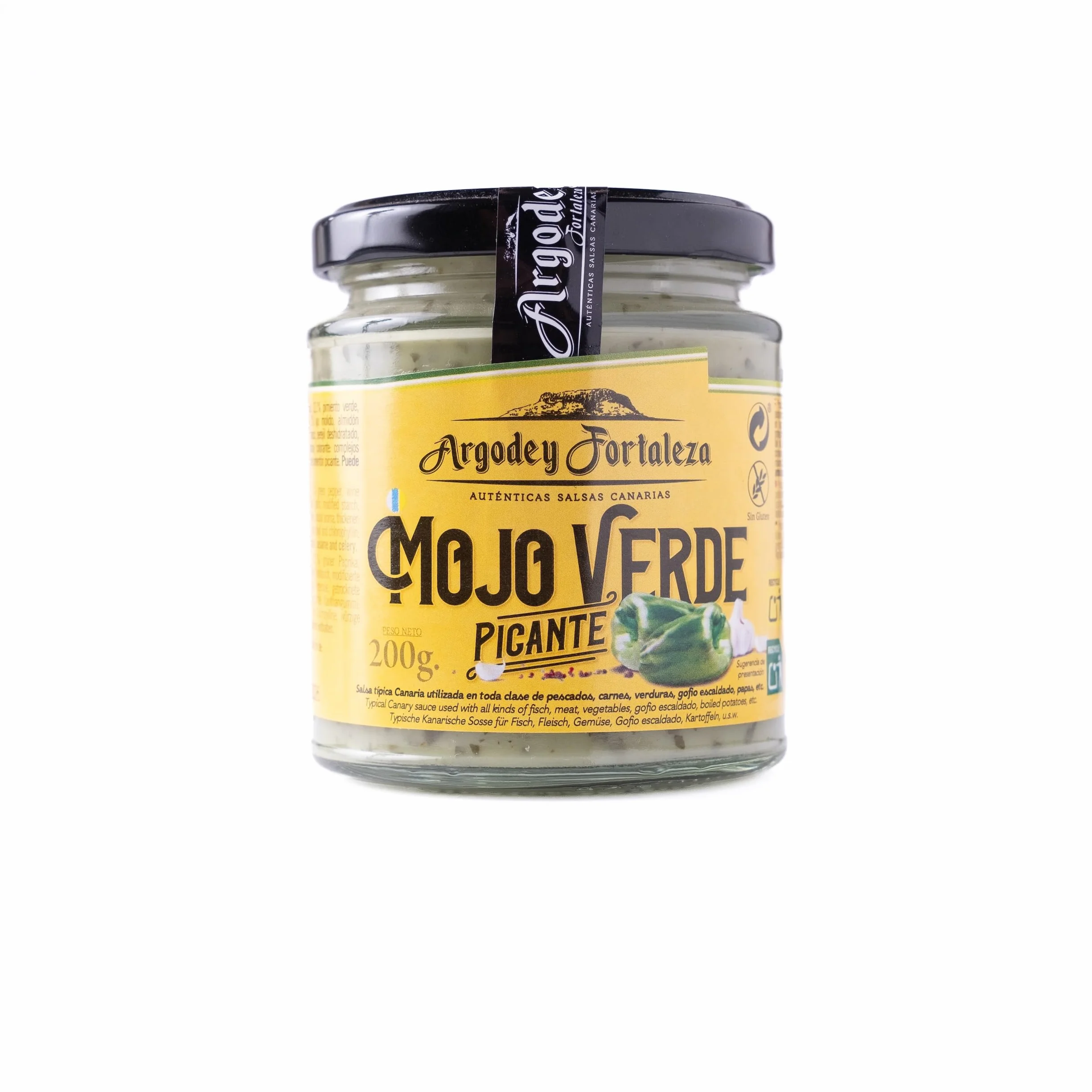 Argodey Fortaleza Mojo Verde Picante 200g - Autentica Salsa Canaria para Untar
