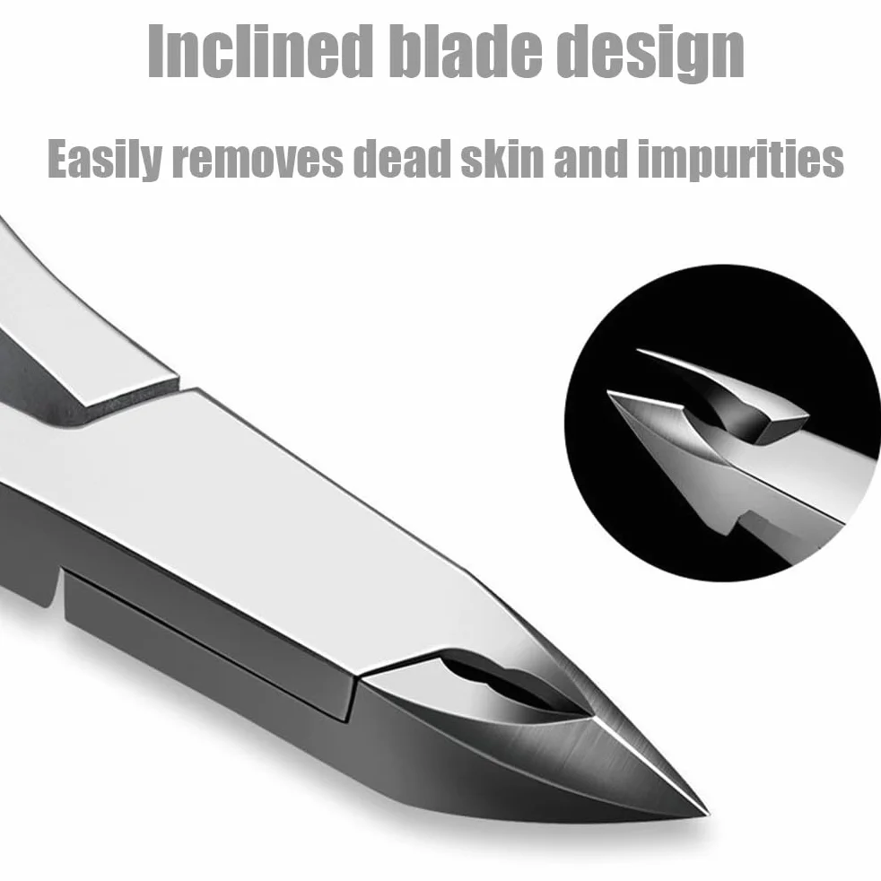 2 Piece Cuticle Nipper and Cuticle Pusher Set, Stainless Steel Cuticle Nippers/Nail Clippers/Trimmers and Scissors for Fingernail/Toenail Trimming