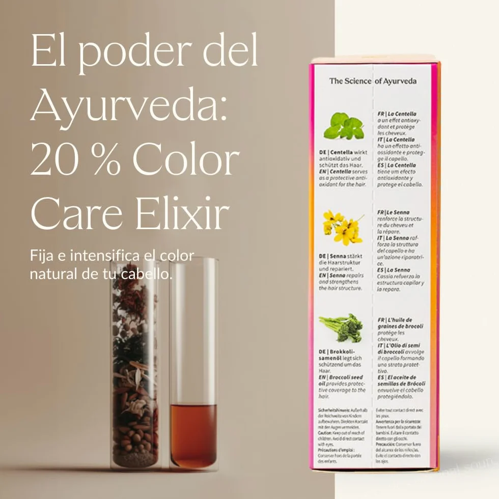 Khadi Aceite Capilar Color Care 50 ml - Tratamiento para Fijar Color Vegetal, Brillo y Protección UV