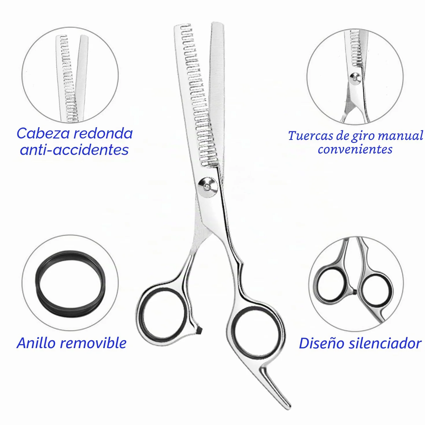 Tijeras Profesionales para Adelgazar el Cabello de Acero Inoxidable para Salón