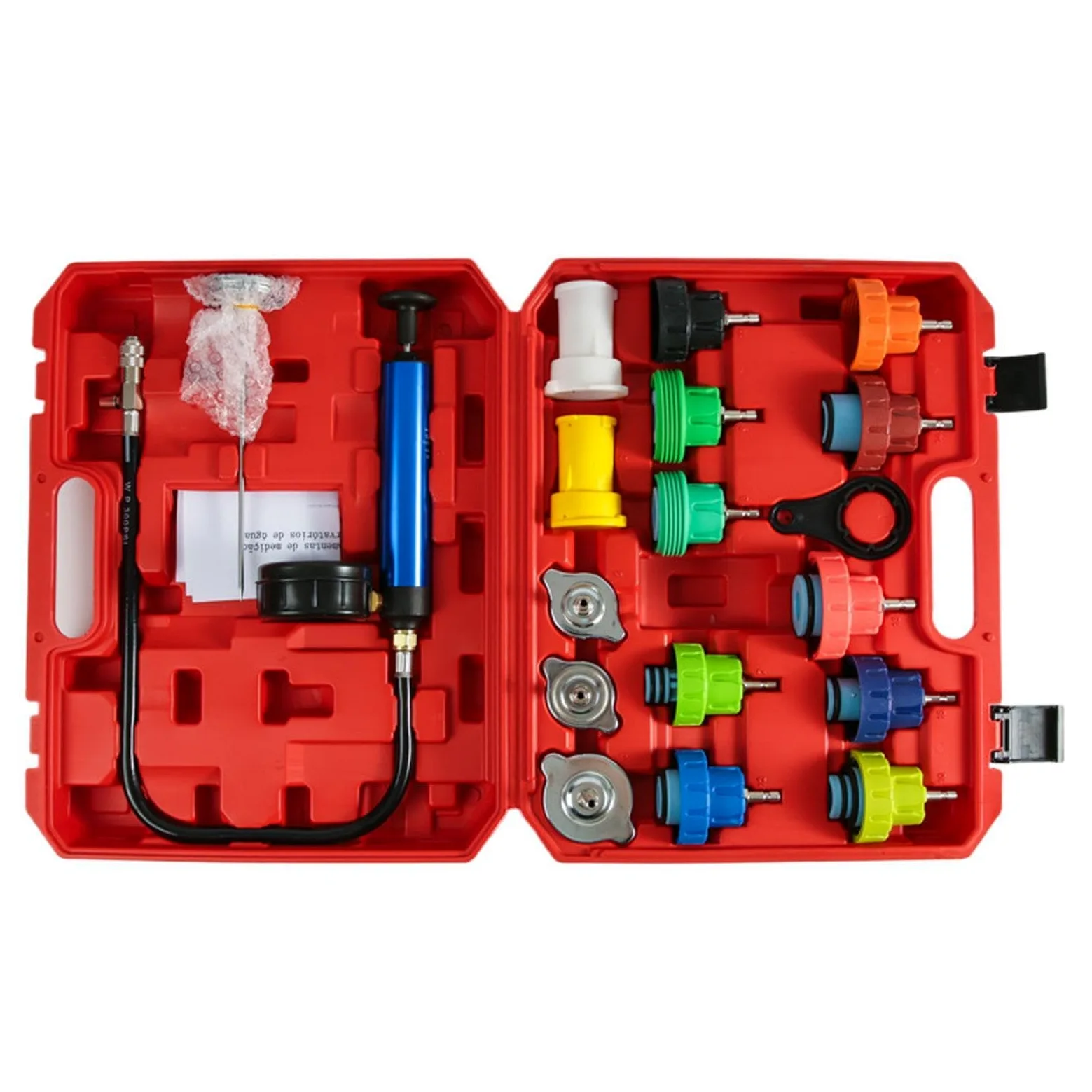 Kit de prueba presión radiador Herramientas de Llenado por Vacío para | Detector de fugas presión refrigerante automotriz Para Vehículo, Camión, Tanque Agua, Motor,