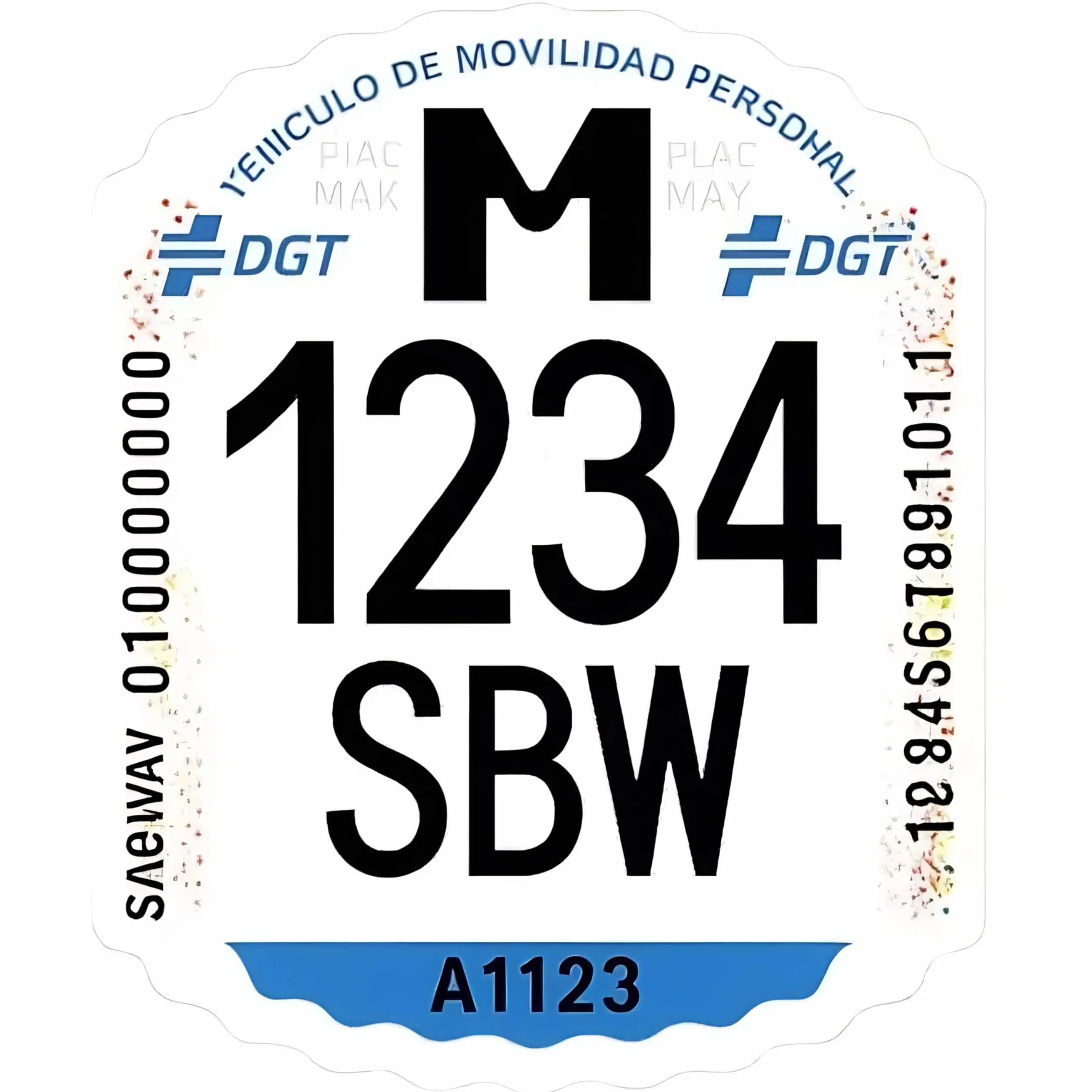 Matrícula Patinete Eléctrico VMP Homologada DGT 2026 – Etiqueta Adhesiva Identificativa Personalizada con Tus Datos – Obligatoria Vehículos Movilidad Personal – Evita Multas