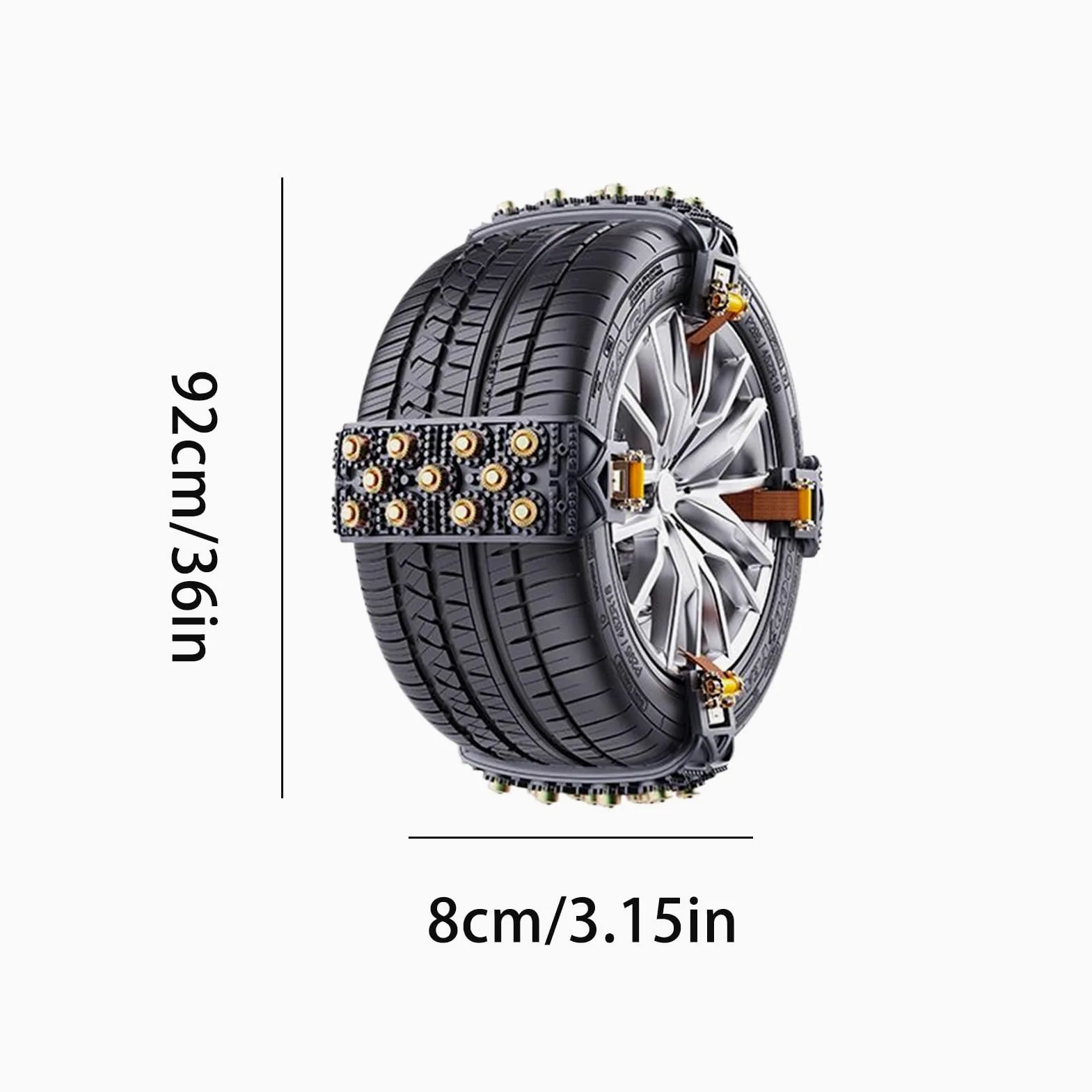 Cadenas de Nieve para Camiones Instalación En 5 Segundos Tracción | Para Ruedas 165-265mm Cadenas Antideslizantes Camión Para Invierno Nieve Barro Hielo Viaje Cortacésped SUV Remolq