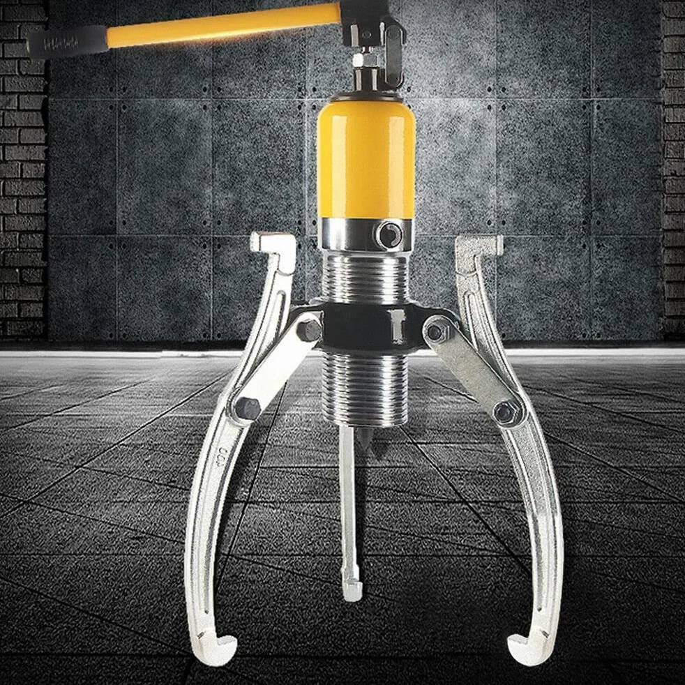 Extractor hidráulico de 20 tonos, extractor de cubos de rueda con 3 brazos, kit de extractor hidráulico de poleas integrado, adecuado para tirar de bujes, bridas, engranajes y cojinetes