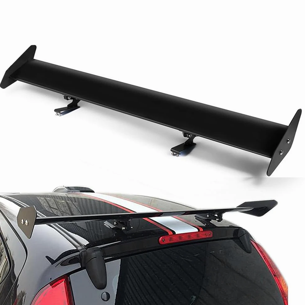 Alerón Trasero Universal para Coches, 110cm Spoiler GT de Aluminio con Doble Cámara, Diseño Deportivo sin Taladros para Decoración del Vehículo