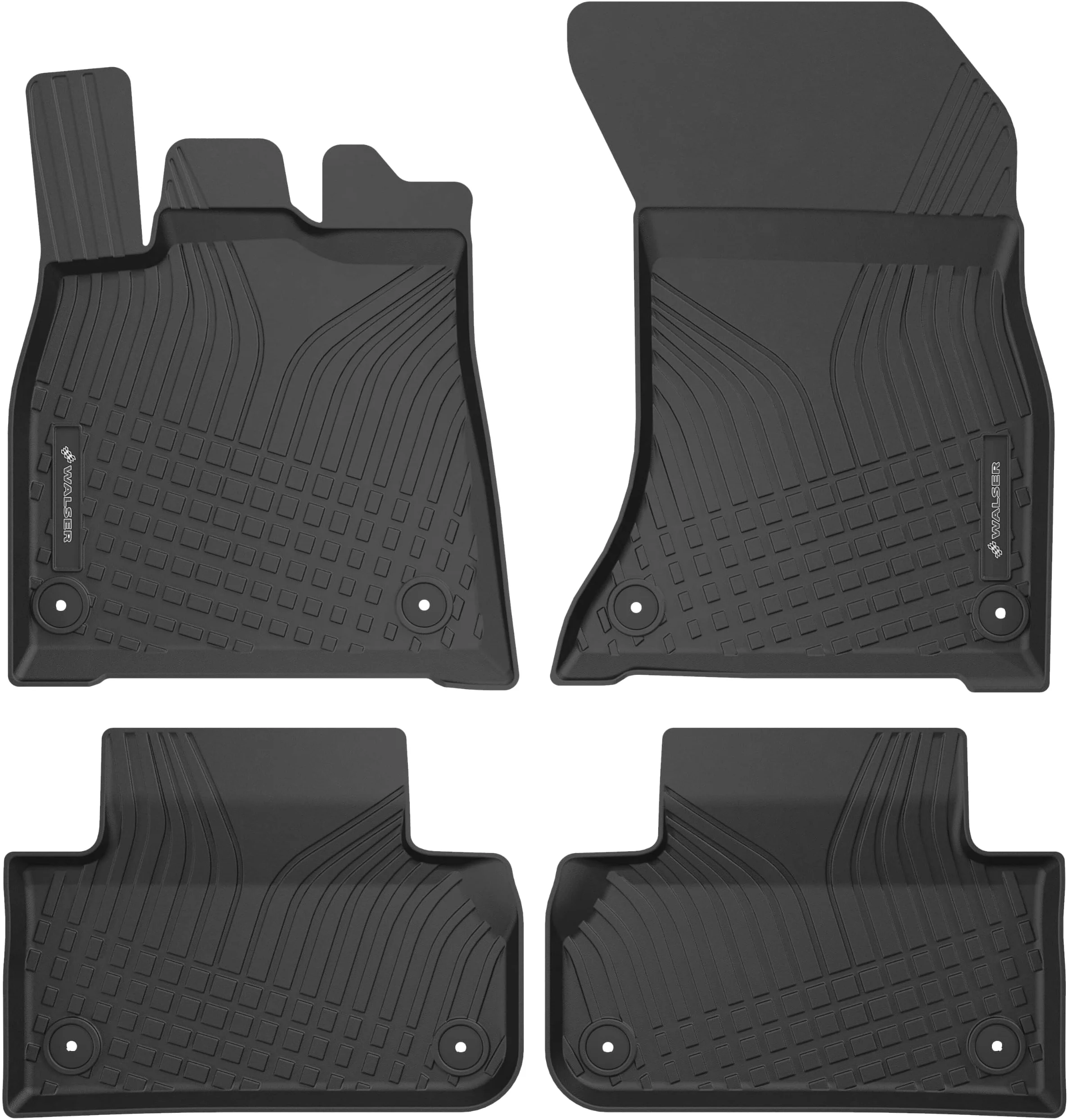 WALSER alfombrillas de coche premium compatibles con Audi Q5 05/2016-Hoy, Q5 Sportback 11/2020-Hoy, alfombrillas de coche de goma 100% a medida - made in EU