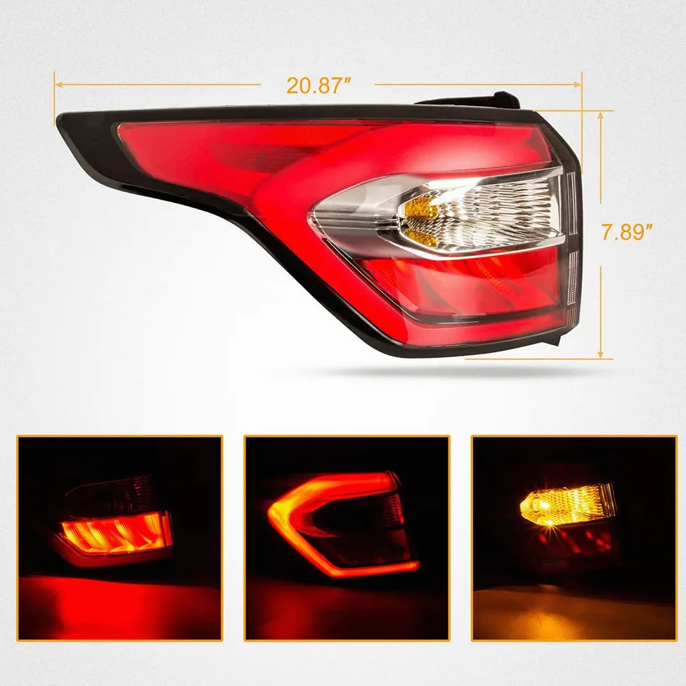 Coche Montaje De luces Traseras Para Ford Kuga 2017 2018 2019, lámpara trasera Luz Indicadora De Señal De Giro Coche Faro Trasero Accesorios, outside-left