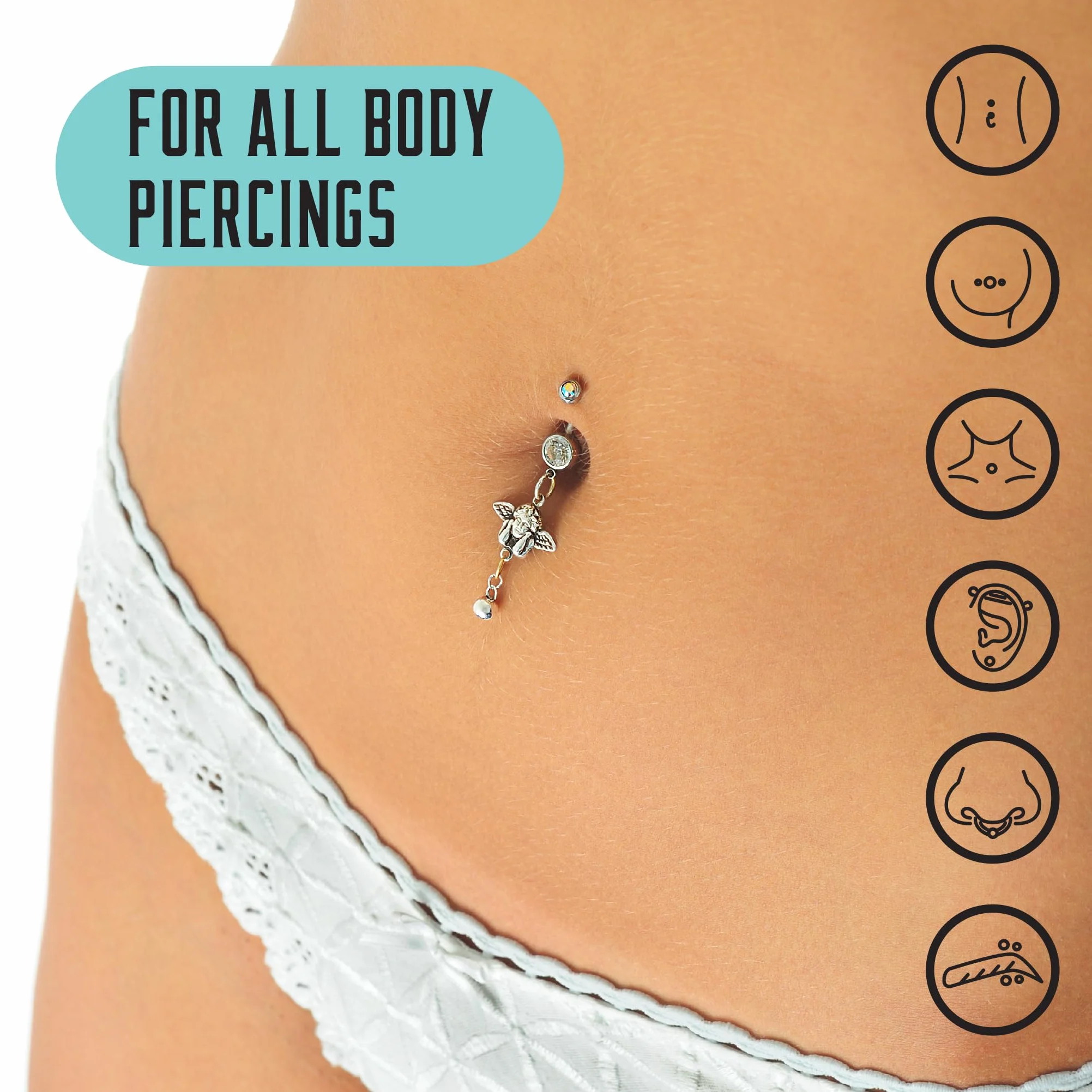 Base Labs Spray Cuidado Posterior Perforación Sal Marina 4oz Limpia Esteriliza Calma Solución Salina Piercings