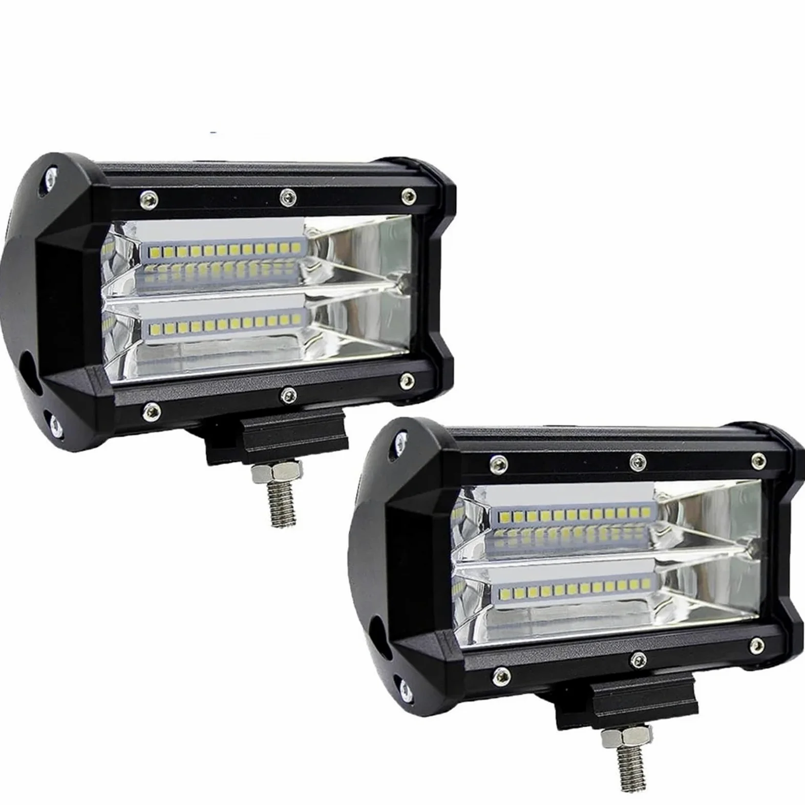 luz conducción Para ATV 4X4 UTV Barco Auto Camión Luces Antiniebla De Coche 72W Amarillo 2pc Barra Luz LED Para Focos Todoterreno 12V 24V Trabajo Ámbar