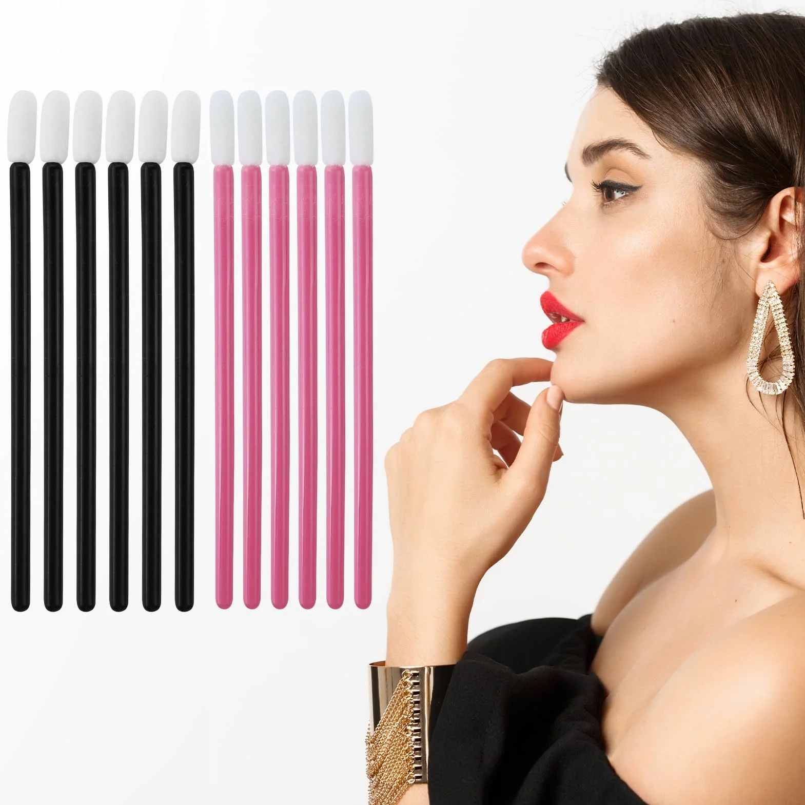 Pinceles desechables para labios aplicador de pintalabios corrector