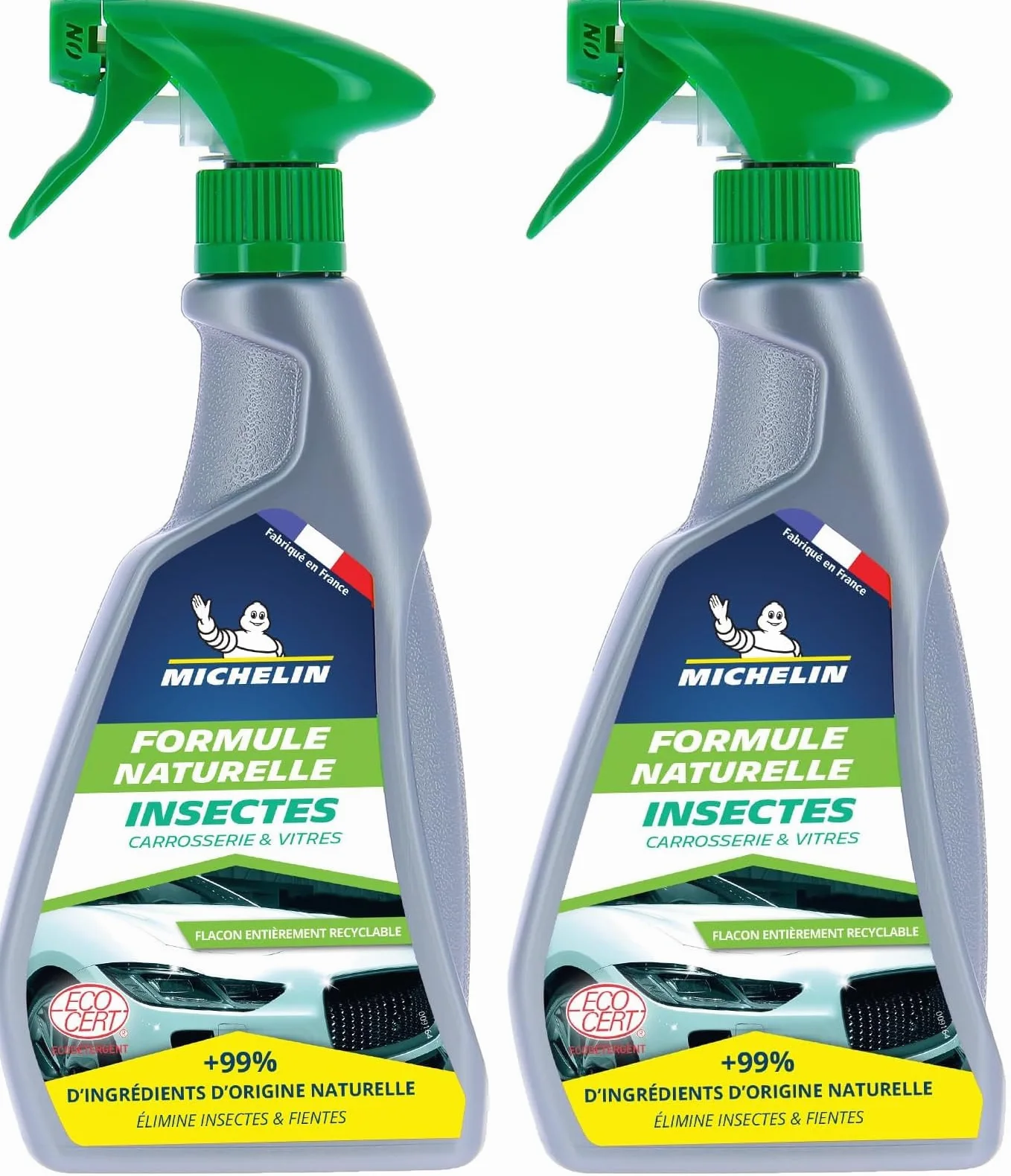 MICHELIN 009164 - Champú repelente de mosquitos - Limpiador de insectos carrocería, Fórmula natural, 500 ml (Paquete de 2)