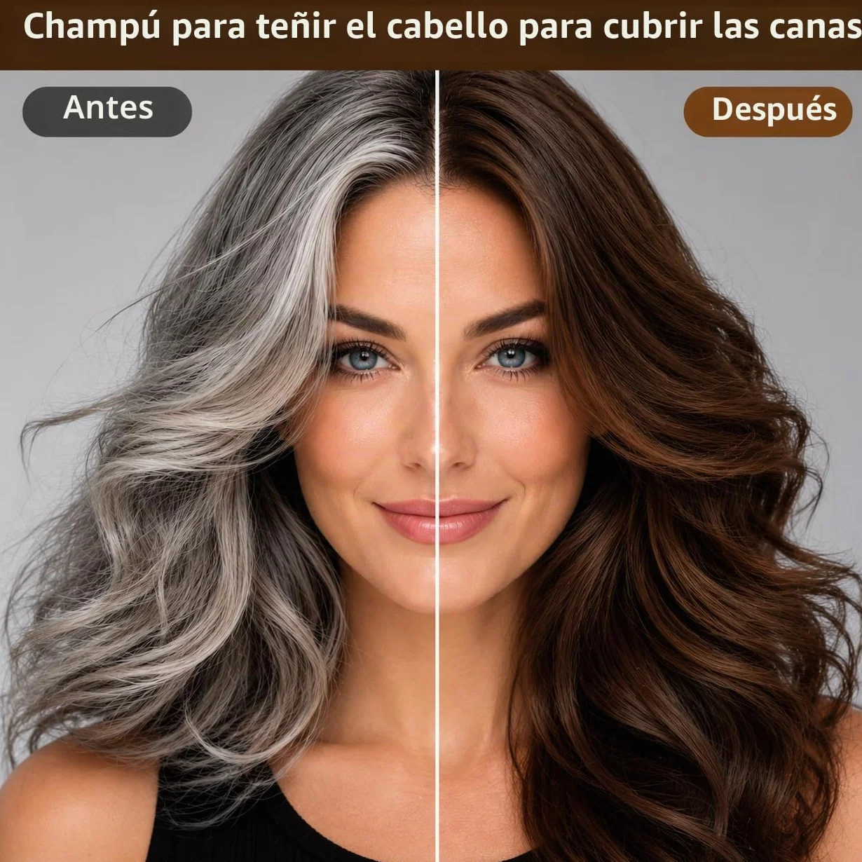 Champú Color Castaño Oscuro 500ml Tinte para Cabello Negro