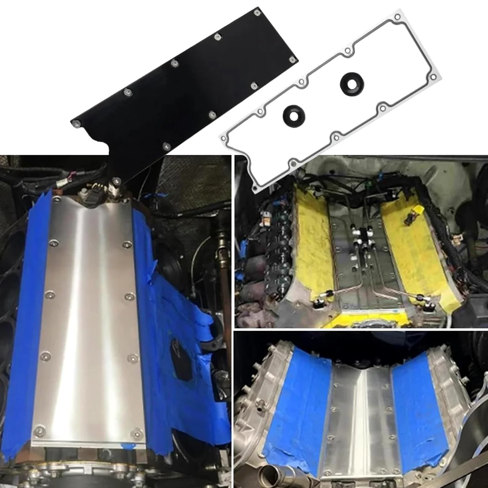 1 Juego Para LSX LS1 LM7 LR4 LQ4 LS6 L59 LQ9 LM4 L33 Todos Los Bloques De Motor Gen III Junta Protectora Del Colector Admisión Sello(Plata)