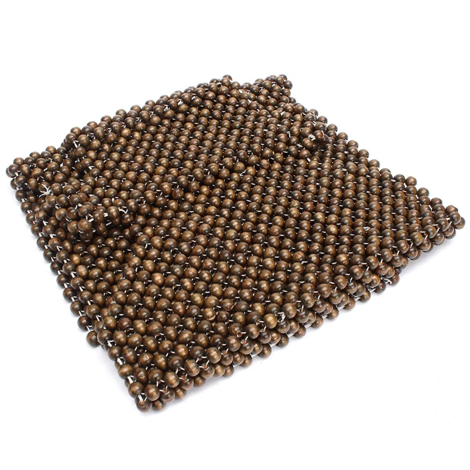 Cojín de asiento de perlas de madera, bolas de madera, masaje para asiento de coche, alfombrilla natural, 45 x 130 cm