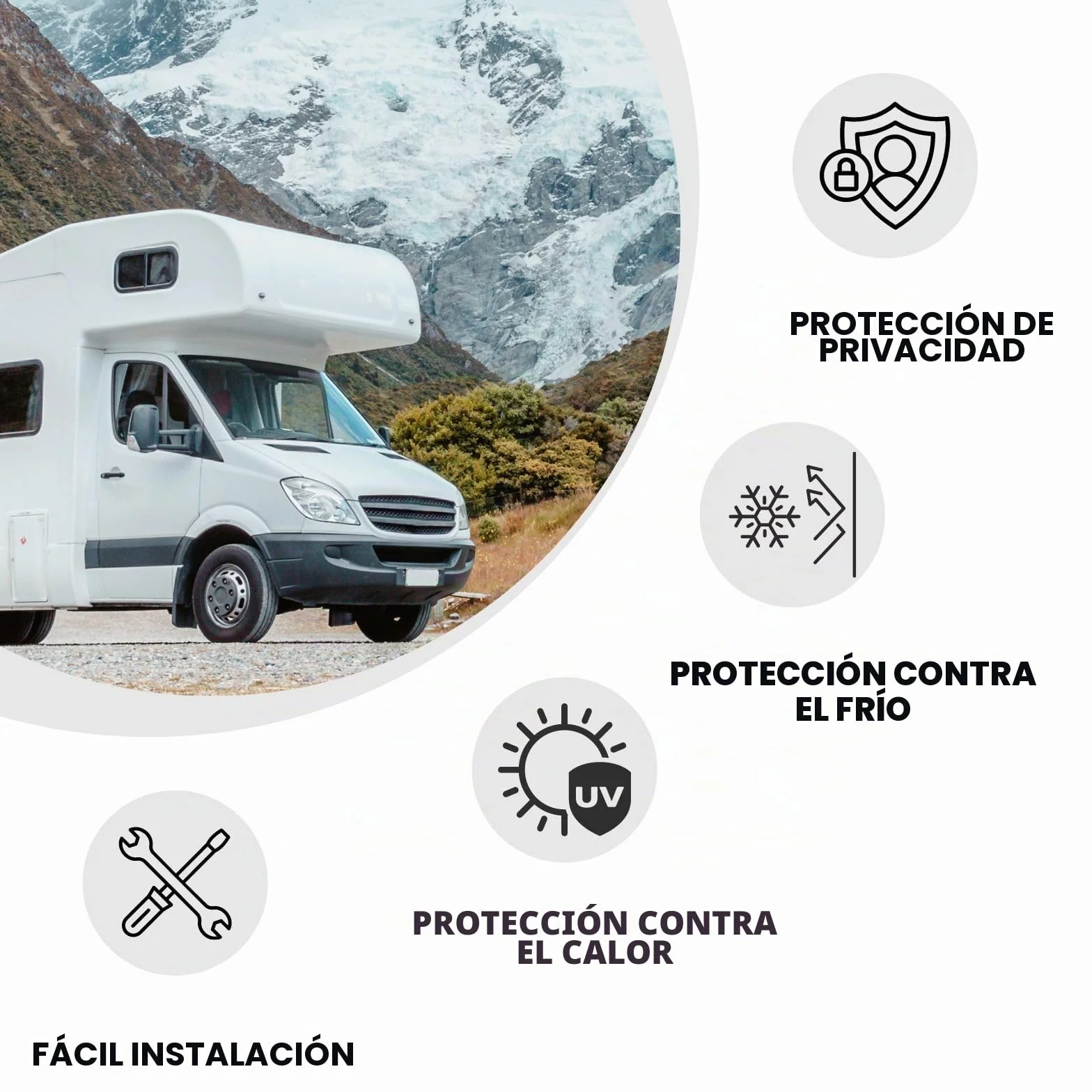 Marvix Persianas térmicas interiores de 9 capas premium para parabrisas de Fiat Ducato, Boxer y Relay 2006-2025 para autocaravanas con protección solar