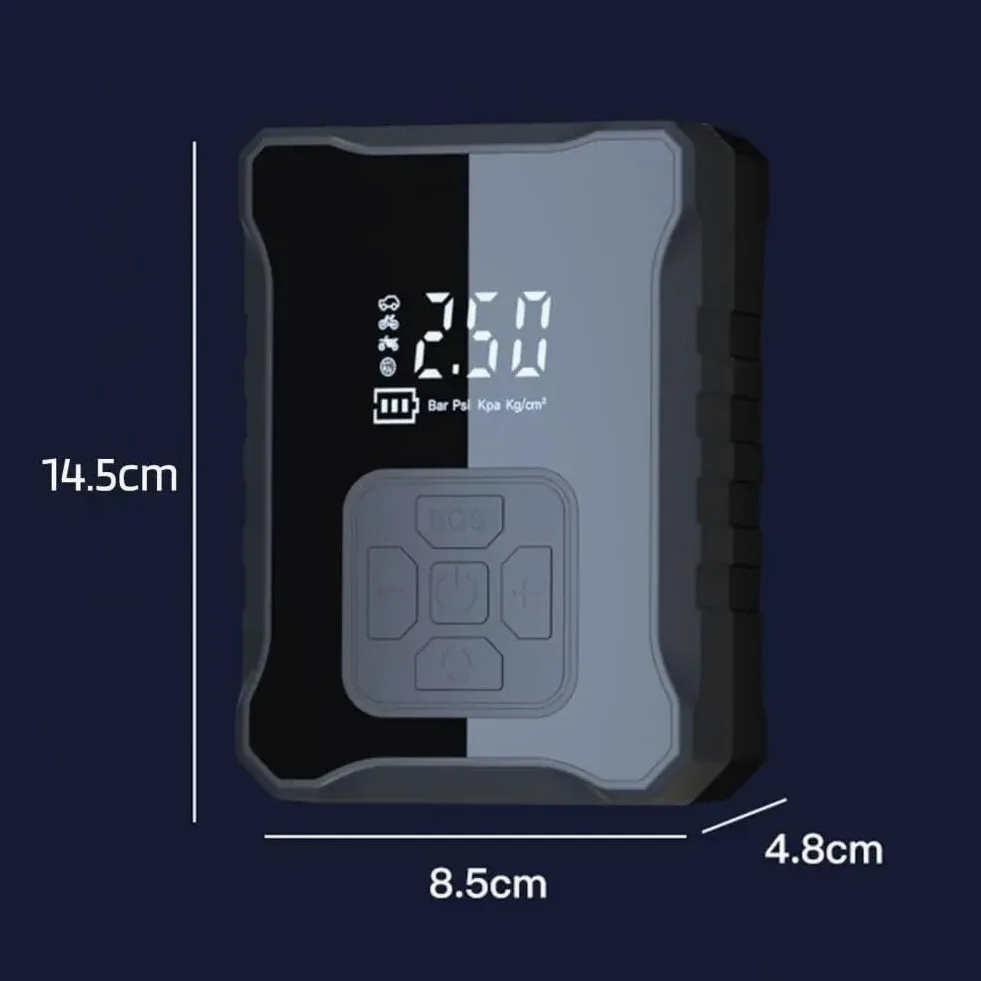 Inflador Ruedas Coche Inflador de neumáticos, compresor de aire portátil con bomba de aire eléctrica recargable Digital, manómetro de presión de neumáticos Compresores de aire portátiles(Blue)