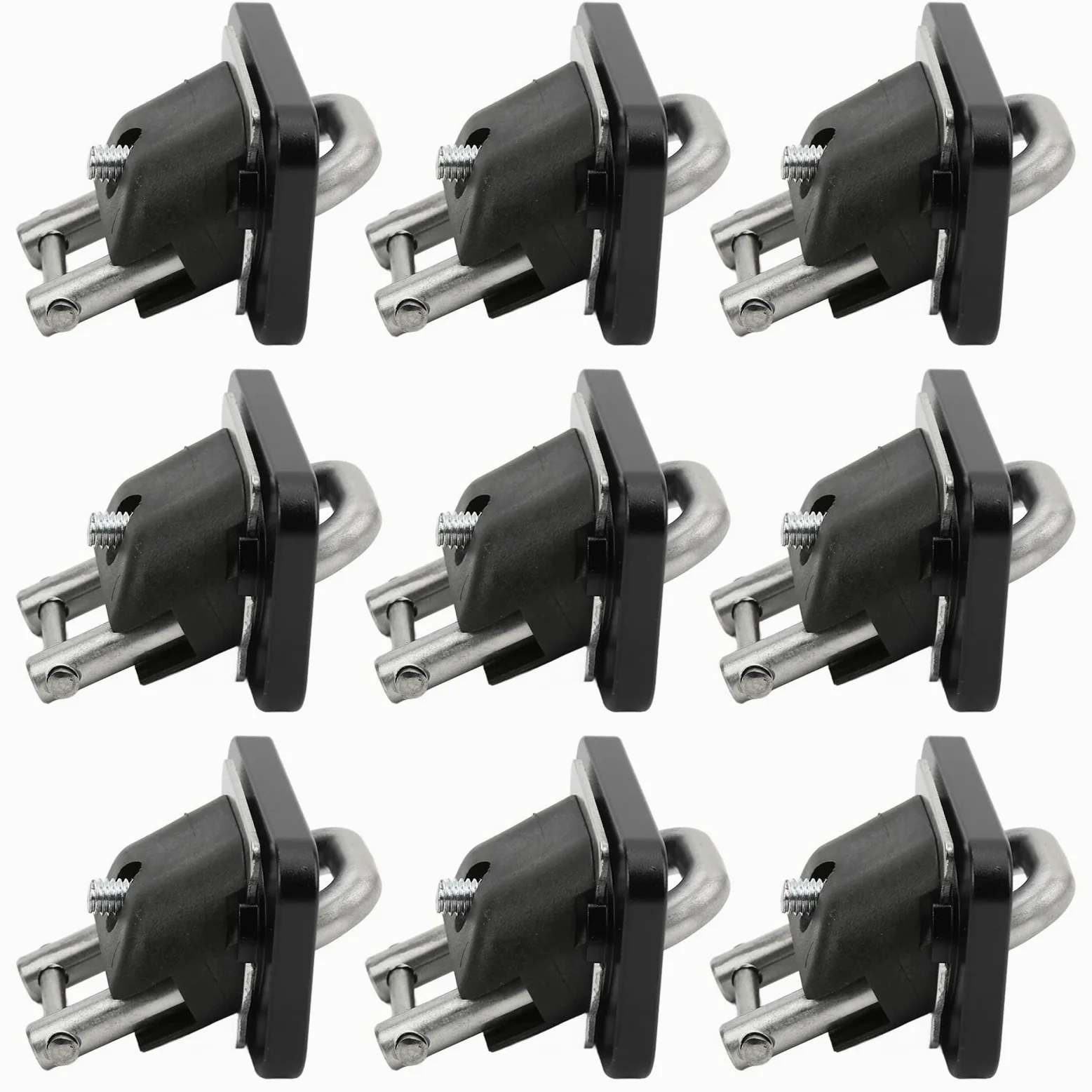 9 anclajes de amarre para cama de camión, repuesto de rodamiento de carga interior de 1000 libras para 2007-2021 (Negra)