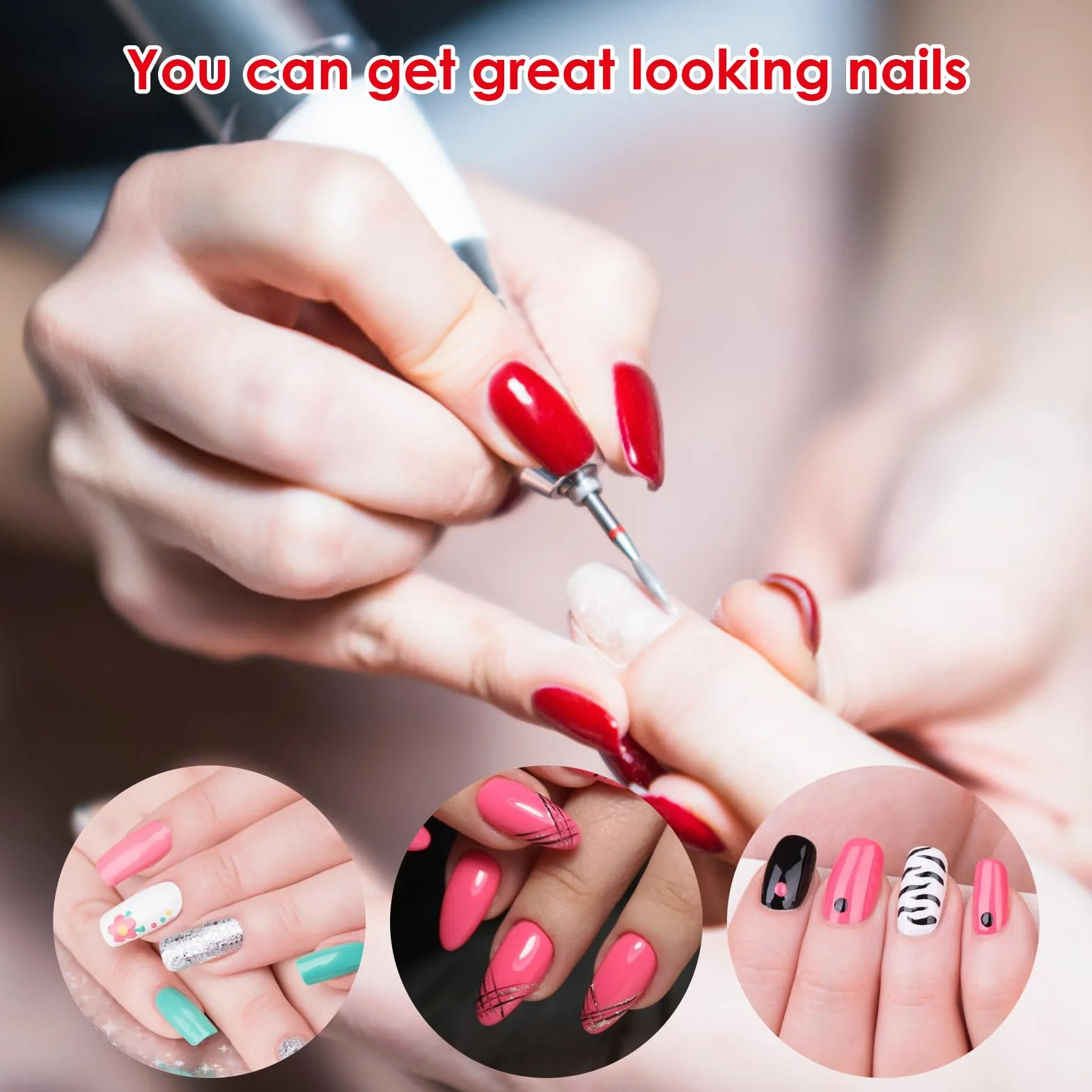 Juego de 6 Brocas para Cutículas Acero Inoxidable con Estuche para Manicura Pedicura Taladro de Diamante Profesional