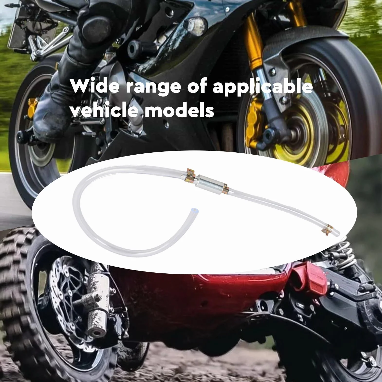 Purgador de Freno Hidráulico con Válvula Antirretorno y Manguera Transparente de PVC de 45 cm y dos tapas de goma, para Sangrado Eficiente en Frenos de Coche y Moto, Incluye Abrazaderas de Sujeción
