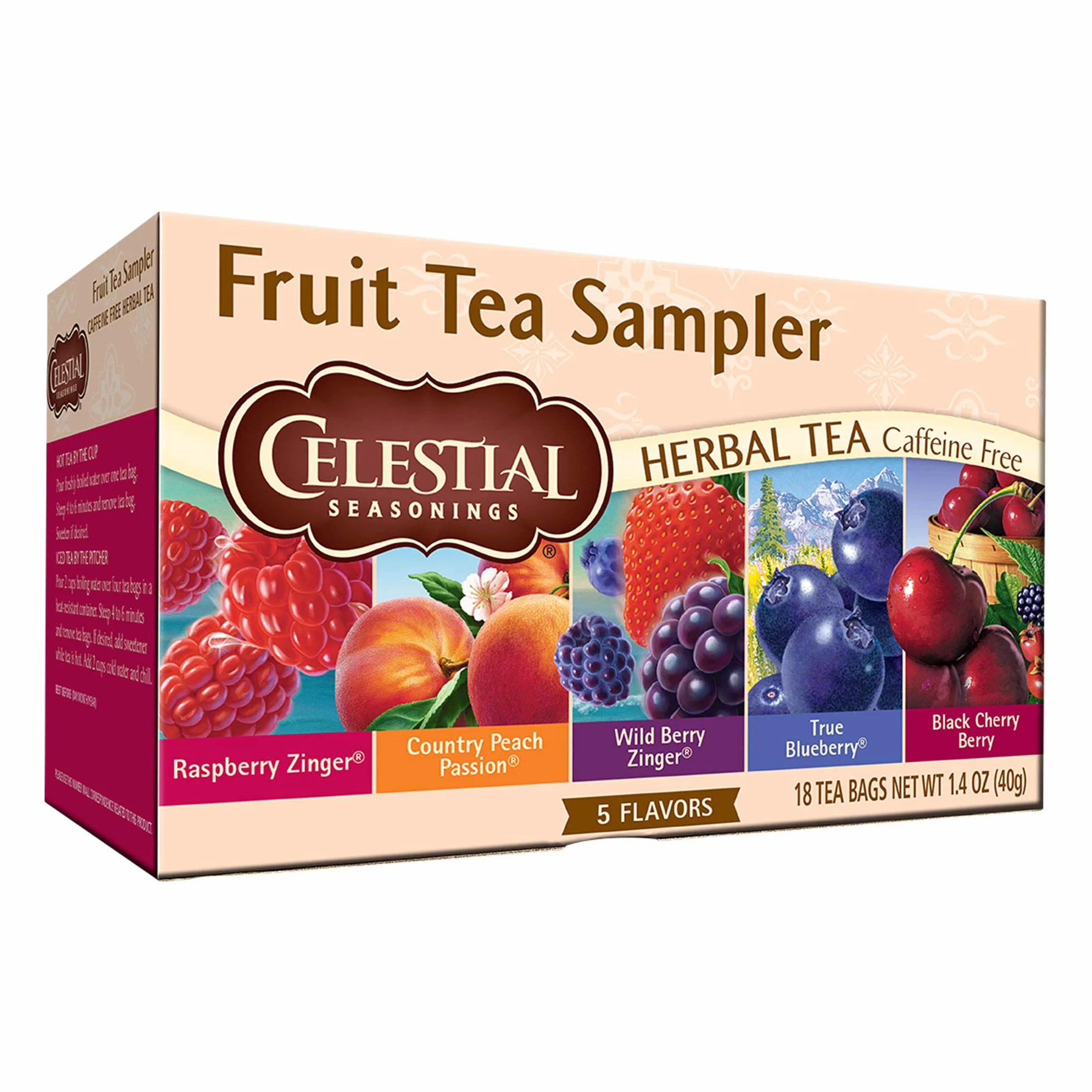 Celestial Seasonings Herbal Tea Fruit Sampler 18 Tea Bags