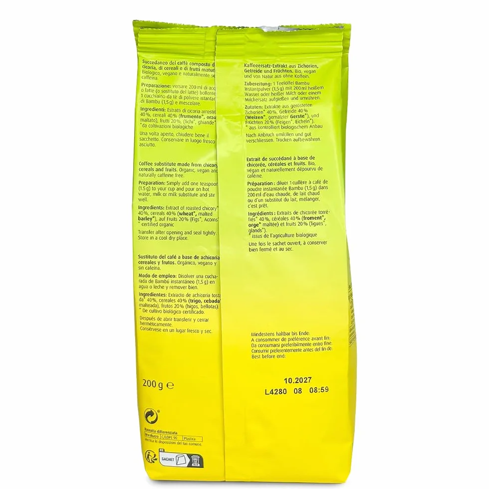 A.Vogel Bambú Bolsa Sustituto Natural del Café Bio Sin Cafeína 200 gramos