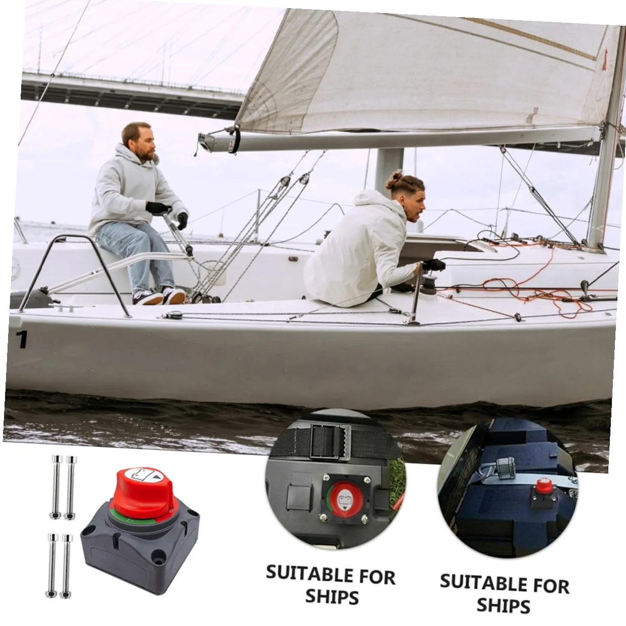 Interruptor Principal de Alimentación 600a, Aislador de Batería | Juego 1, Plástico y Latón, para Equipo Eléctrico y Batería en Camión o Barco, Operación Sencilla