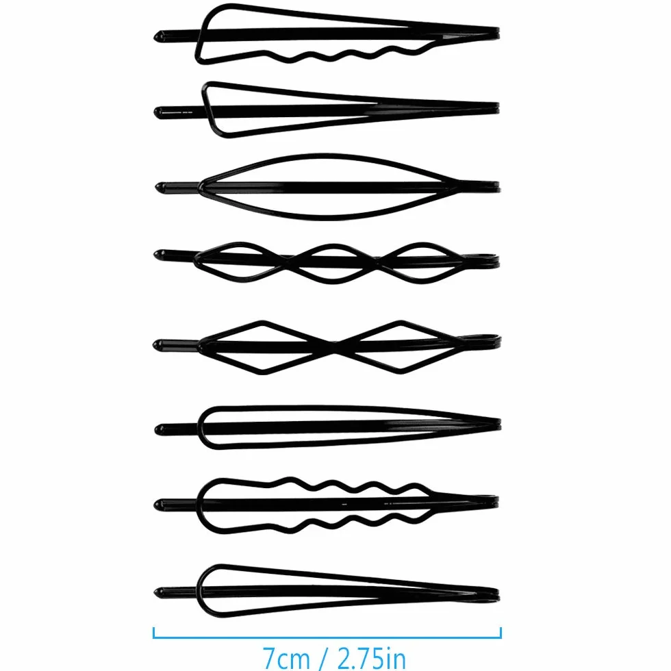 Pinza Para el Cabello Geométricas de Metal, 24 Piezas, 8 Estilos Horquillas para Mujeres