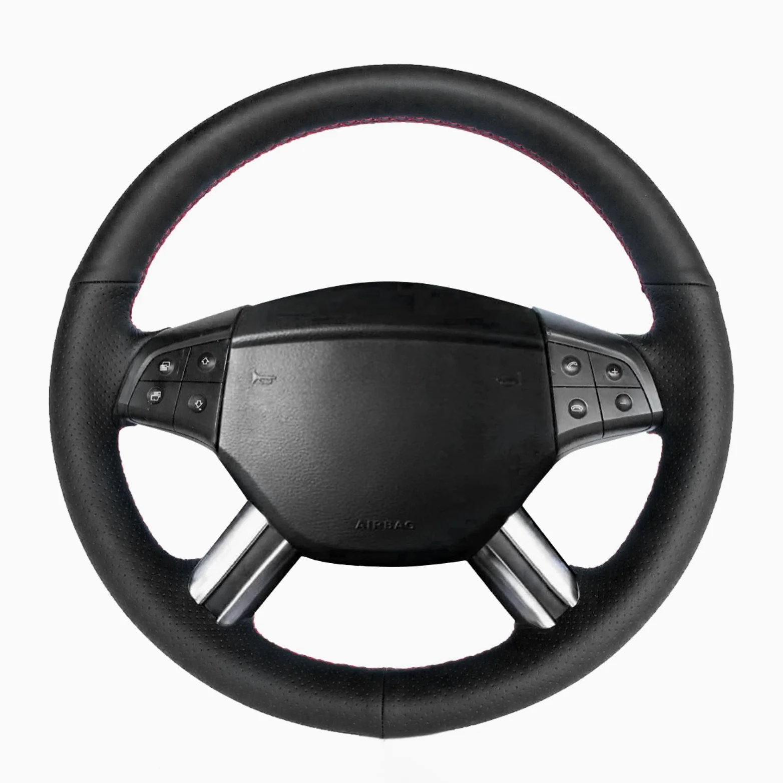 MEWANT Funda de Volante para Coser Volante Mercedes Benz W164 M ML350 ML500 | volante / Mercedes Benz W164 M ML350 ML500 2005-2006 / X164 GL GL450 2006-2009 / W164 M (no apta / caoba) (sin bultos)