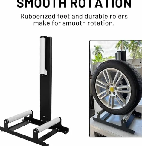 Soporte de limpieza de ruedas: herramienta rodante duradera para detalles eficientes del coche y lavado giratorio