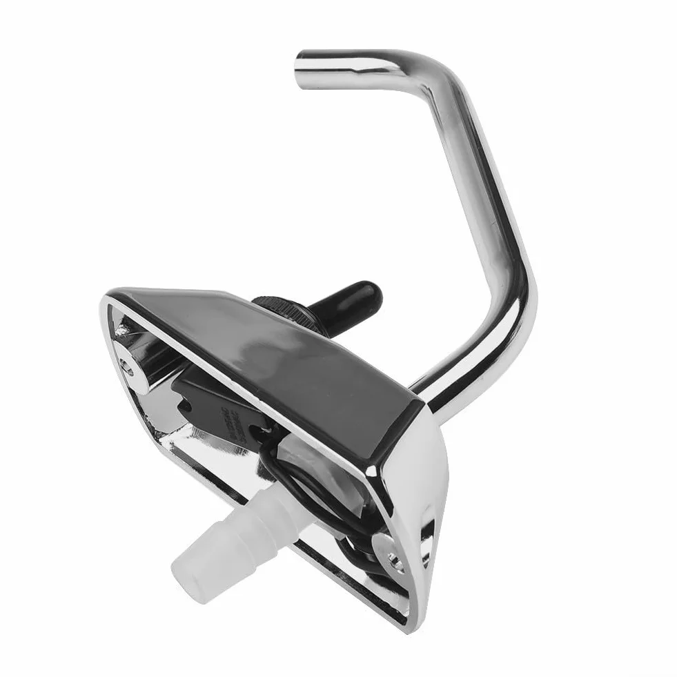 Grifo de cocina de 12 V CC con interruptor integrado y boquilla oscilante de acero inoxidable para aplicaciones de caravana, barco, RV