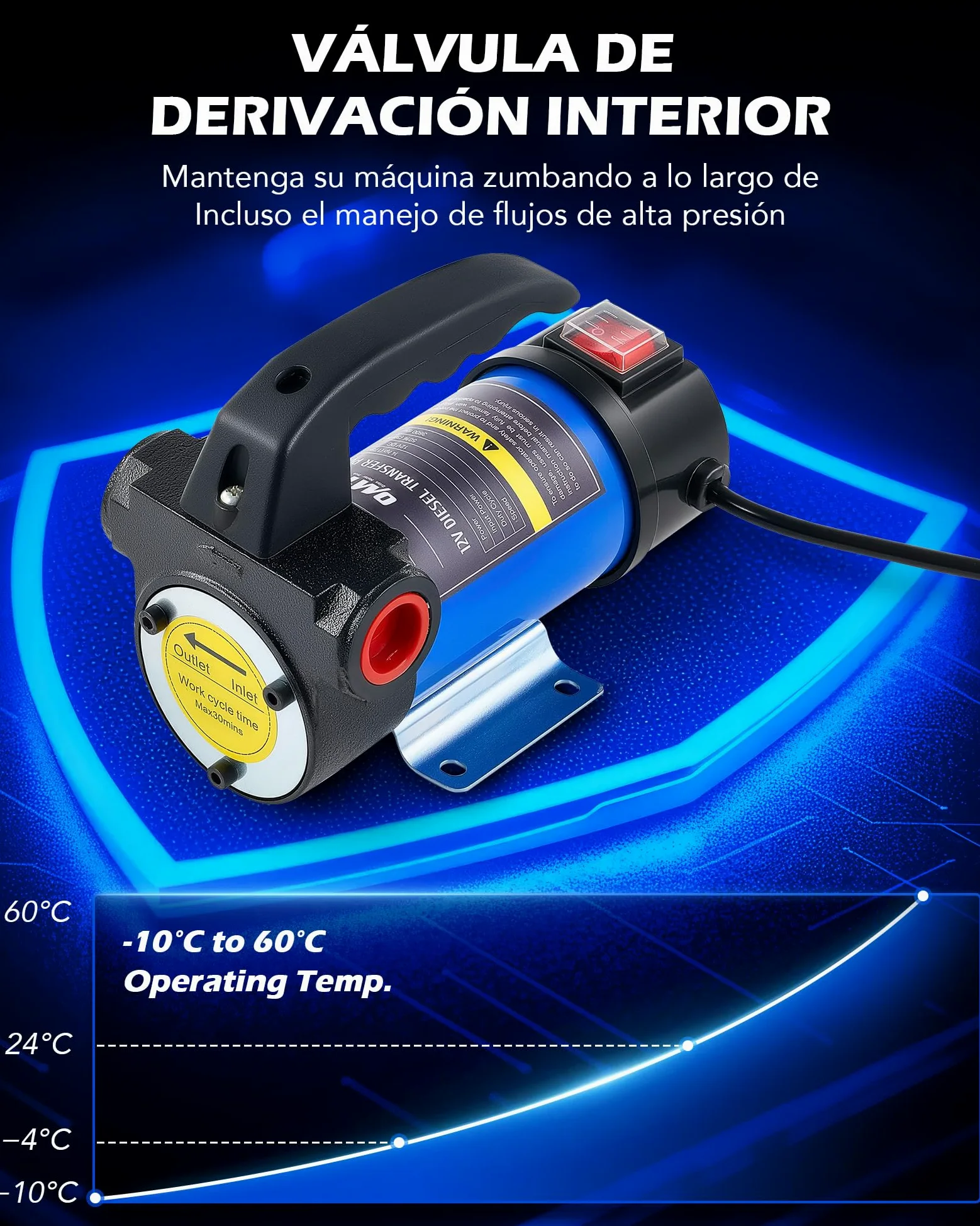 Orion Motor Tech Kit de Bomba de Transferencia Diésel, 12V Bomba de Transferencia de Combustible con Boquilla y Mangueras, Kit de Combustible Eléctrico de Queroseno Diesel con Caja de Transporte